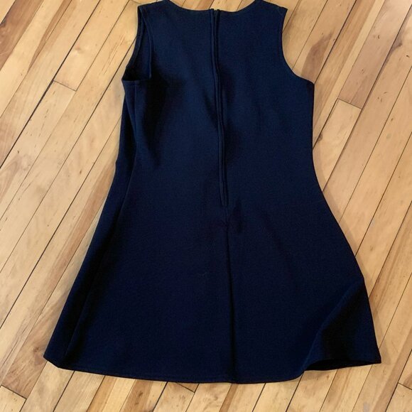 Vintage Mod Mini Dress - Black with Green and Orange Stripes - Picture 2 of 6